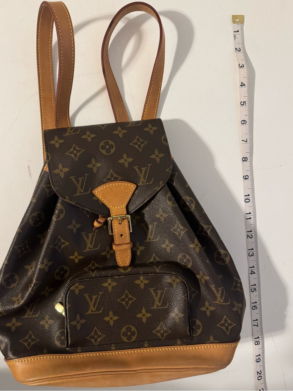 Louis Vuitton Monogram Canvas Drawstring Backpack with Tan Trim - Picture 13 of 15